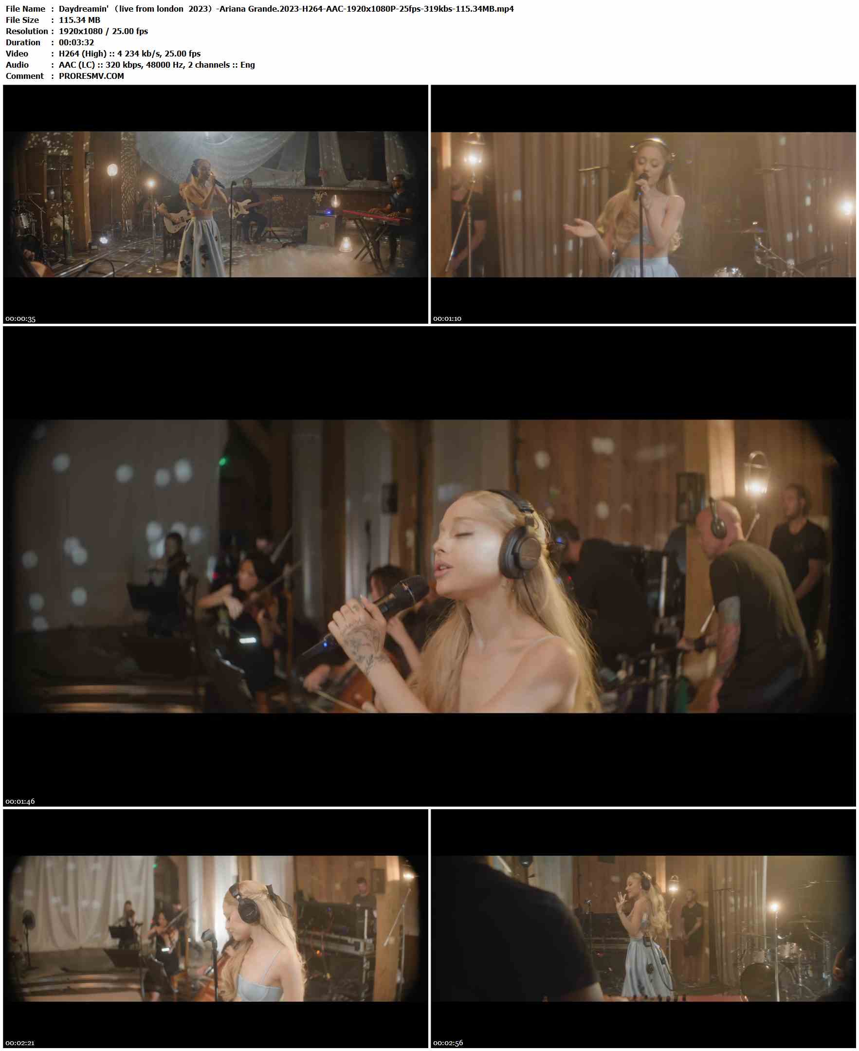 Ariana Grande - Daydreamin' （live from london  2023）.2023-H264-AAC-1920x1080P-25fps-319kbs-115.34MB官方MV_高清MV